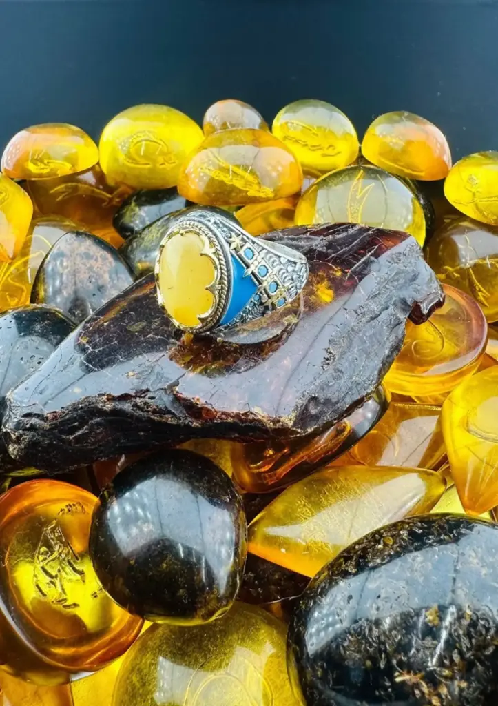 925 Sterling Silver Men’s Ring with Drop Stone — Stylishly Designed & Handcrafted - 1