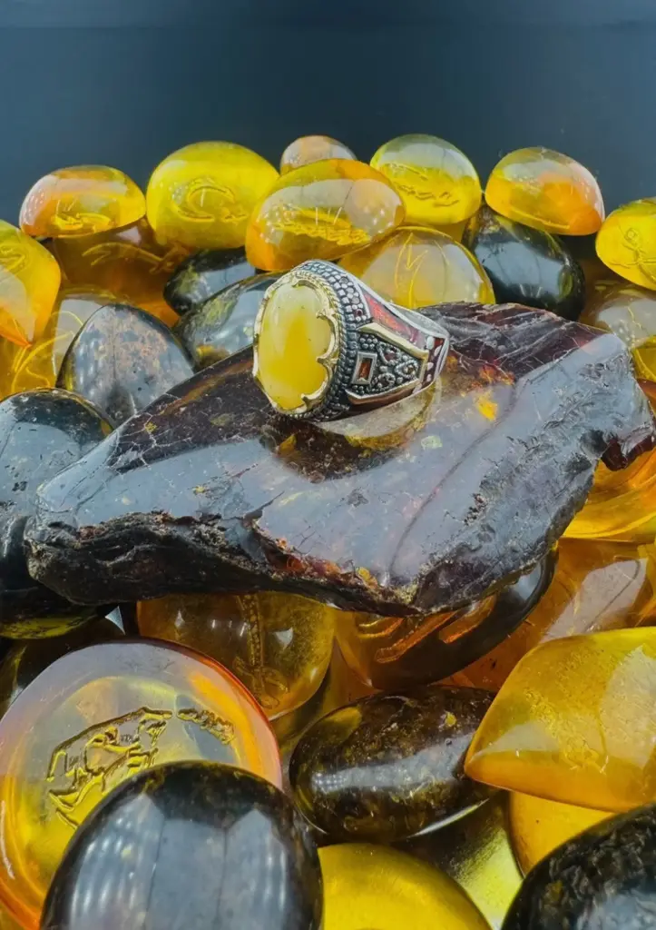 925 Sterling Silver Men’s Ring with Drop Stone — Stylishly Designed & Handcrafted - 4