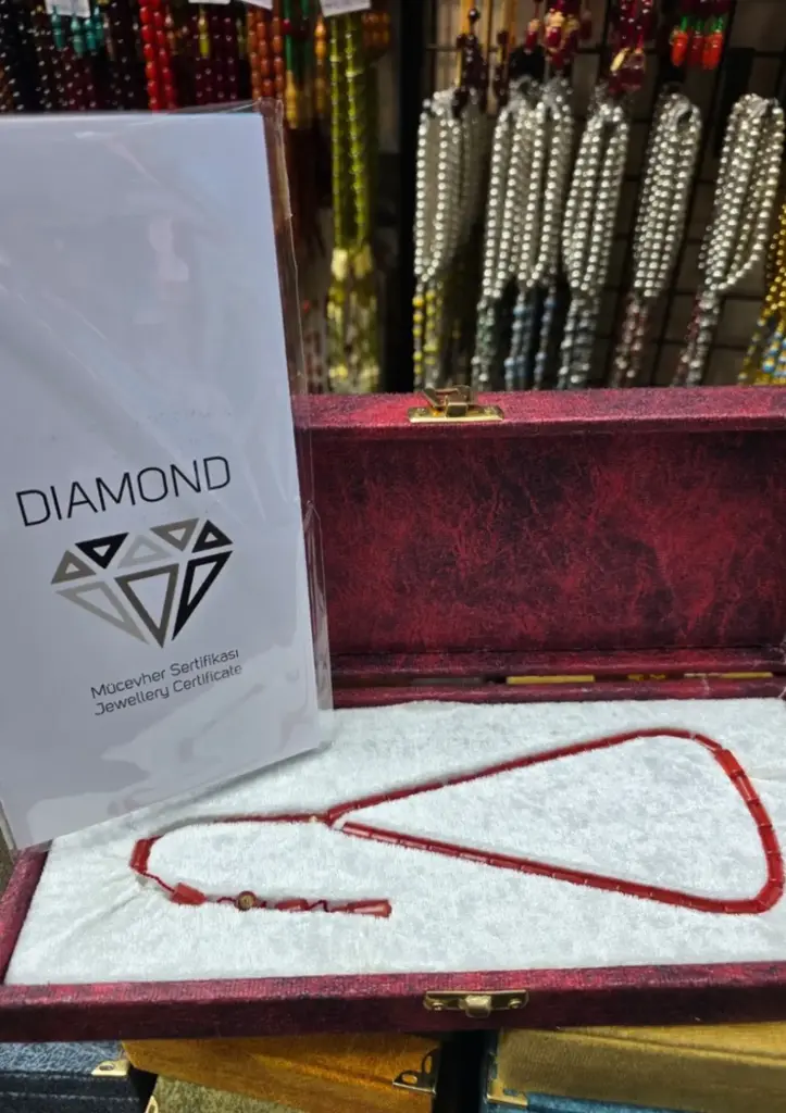 Diamond & Gold Cage Rosary — Fire-Squeezed Amber, Pearl, 0.01 ct Diamonds | Signed by Masters Erkan Çubukçu & Muhammed Tacir - 6